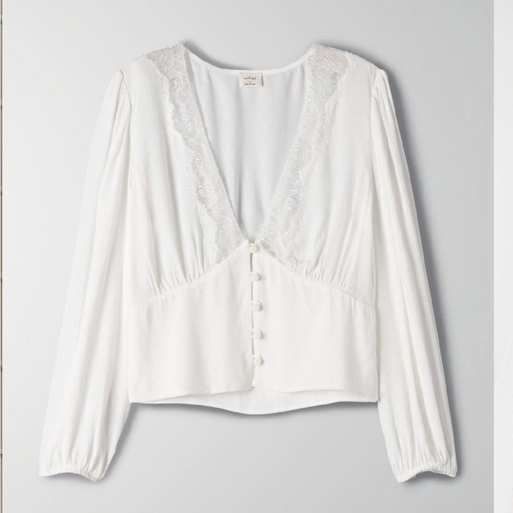 Aritzia ‘Romance Me’ White Lace Blouse